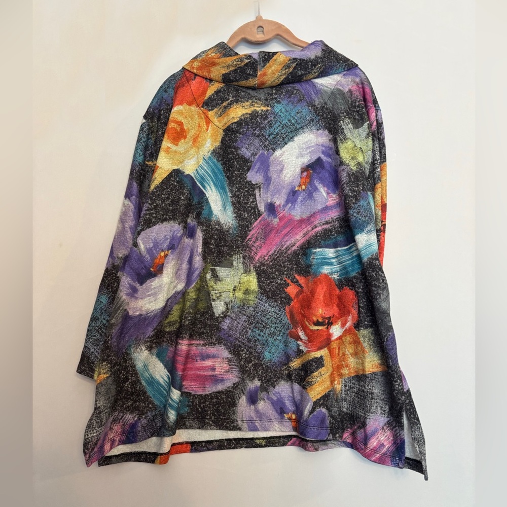 Alfred Dunner Multicolor Floral Turtleneck Knit Sweater - Picture 2 of 5